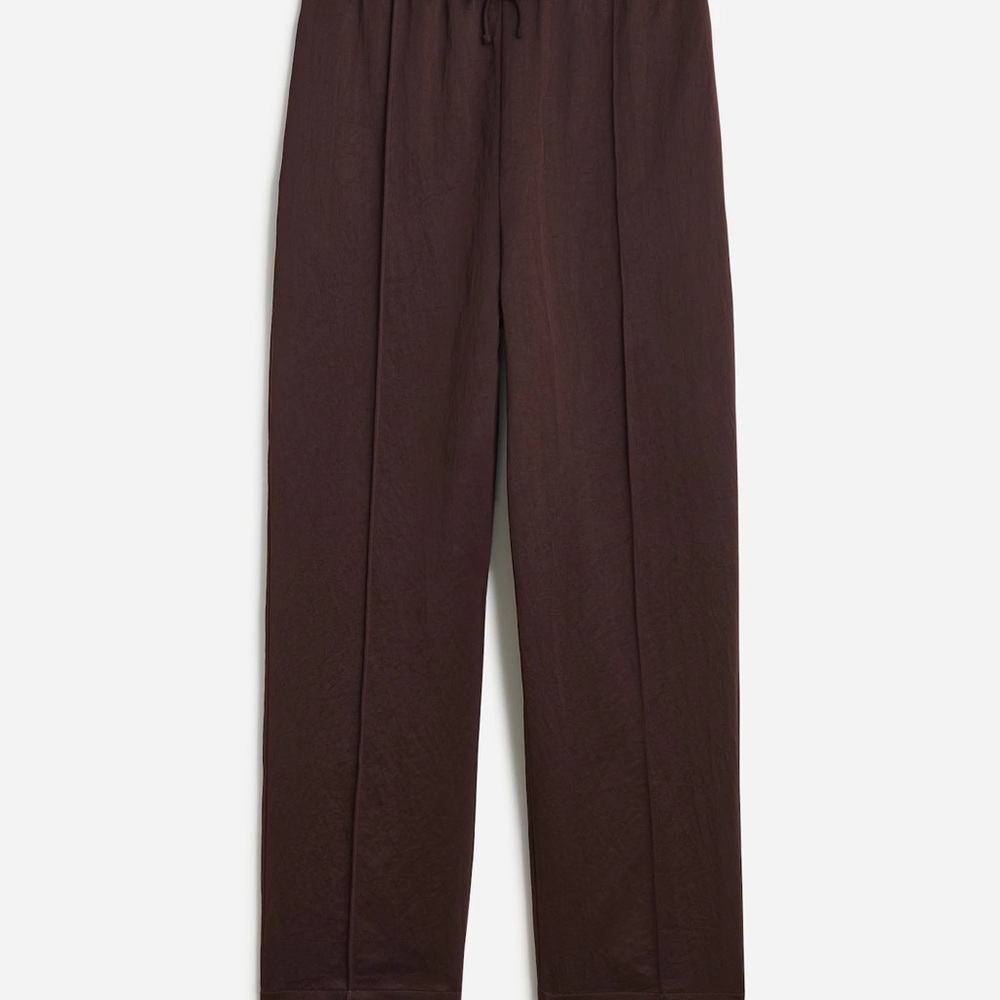 Madewell Pintucked Slim Pull-On Pants in Satin